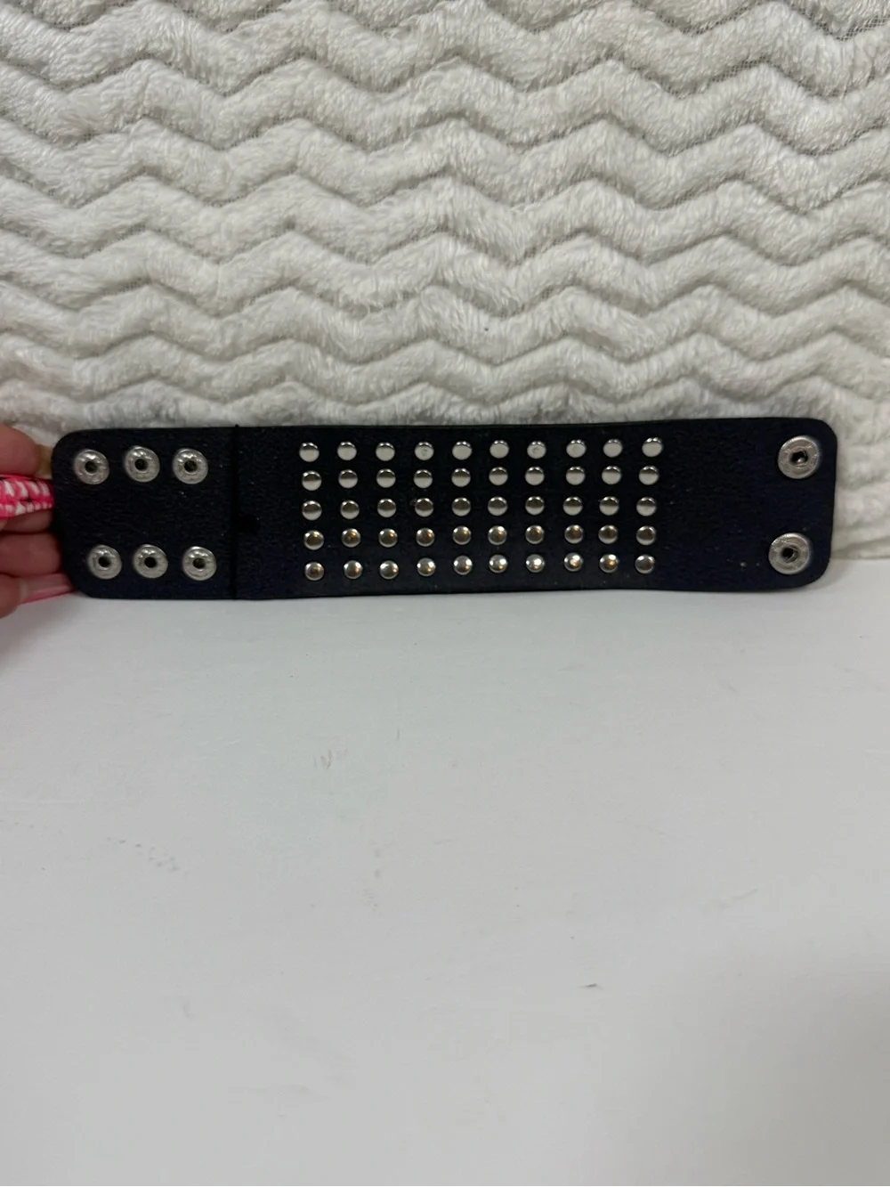 Paparazzi Black Leather Cuff Bracelet with Clear Studs so so awesome 😎